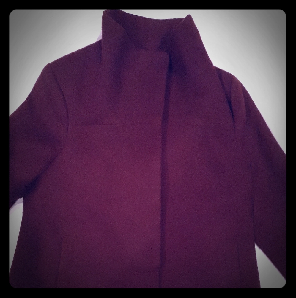 Funnel Neck Jacket - Burgundy